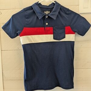 🇺🇸 OshKosh B'gosh Boy's Polo in Navy, Red, & White; Size: 7